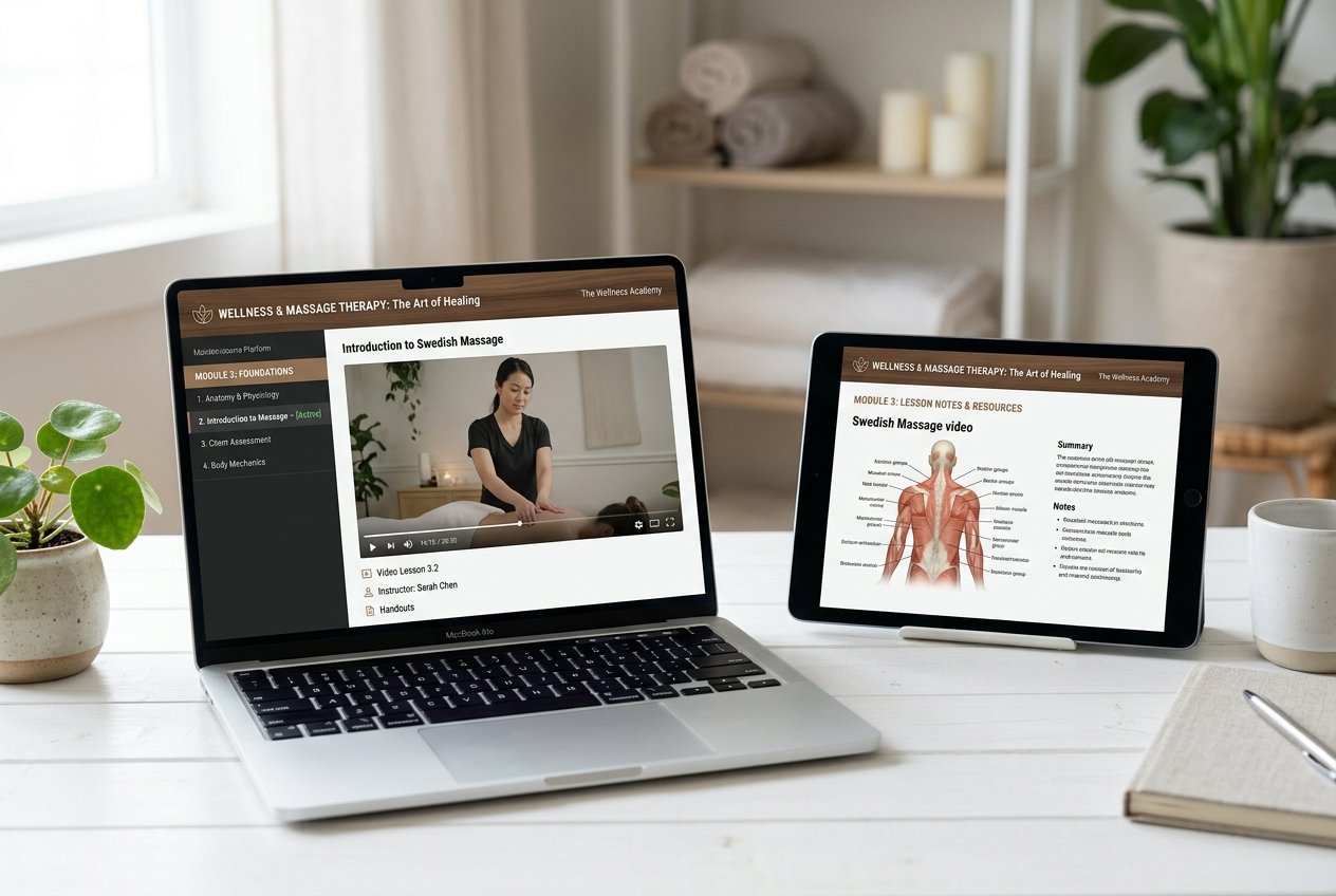 Plataforma de estudio en computadora y tablet